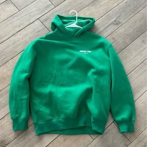Green white fox sweatshirt, size small/medium